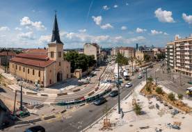 La place Jules-Grandclément en mai 2025